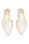 Sole House_Cream Embroidery, Pearls Laura Leather Block Heels _at_Aza_Fashions