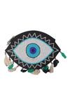 Shop_Nazaakat By Samara Singh_Black Beads, Tassels, Stones Evil Eye Beaded Embroidered Sling Bag _Online_at_Aza_Fashions