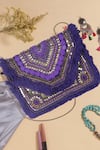 Buy_Nazaakat By Samara Singh_Purple Beads, Sequins, Studs, Fringe Embellished Geometric Boho Bag _at_Aza_Fashions