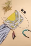 Buy_Nazaakat By Samara Singh_Yellow Fringe, Beads, Sequins And Coin Embellished Boho Bag _at_Aza_Fashions