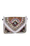 Shop_Nazaakat By Samara Singh_Multi Color Sequins, Beads, Stones, Pearls, Fringe Embellished And Boho Bag _Online_at_Aza_Fashions