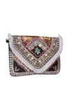Nazaakat By Samara Singh_Multi Color Sequins, Beads, Stones, Pearls, Fringe Embellished And Boho Bag _at_Aza_Fashions