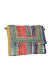 Buy_Nazaakat By Samara Singh_Multi Color Beads, Sequins, Stones Boho Striped Coin And Embellished Bag _Online_at_Aza_Fashions