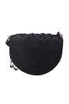 Buy_Nazaakat By Samara Singh_Black Beads, Tassels Embroidered Flap Bag With Detachable Handle _Online_at_Aza_Fashions