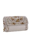 Nazaakat By Samara Singh_White Beads, Pearls, Stones, Tassels And Embellished Flap Bag _at_Aza_Fashions