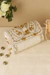 Buy_Nazaakat By Samara Singh_White Beads, Pearls, Stones, Tassels And Embellished Flap Bag _at_Aza_Fashions