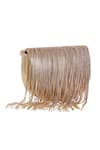 Shop_Nazaakat By Samara Singh_Gold Rhinestones, Chains, Tassels Fringe Embellished Flap Bag With Handle _Online_at_Aza_Fashions