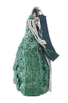 Shop_Nazaakat By Samara Singh_Green Beads, Rhinestones, Beaded Circular Pattern Clutch With Detachable Handle _Online_at_Aza_Fashions