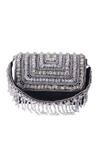 Buy_Nazaakat By Samara Singh_Black Beads, Crystals, Rhinestones Geometric And Embellished Flap Bag 