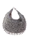 Shop_Nazaakat By Samara Singh_Silver Sequins, Beads, Crystals And Embellished Clutch _at_Aza_Fashions