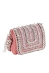 Nazaakat By Samara Singh_Pink Beads, Crystals, Rhinestones Embellished Flap Bag With Detachable Handle _at_Aza_Fashions