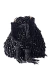 Buy_Nazaakat By Samara Singh_Black Beads, Sequins, Tassels And Embellished Potli Bag 
