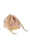 Shop_Nazaakat By Samara Singh_Gold Beads, Tassels Beaded Sequin And Crystal Drop Potli Bag _Online_at_Aza_Fashions