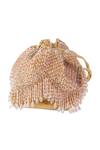 Nazaakat By Samara Singh_Gold Beads, Tassels Beaded Sequin And Crystal Drop Potli Bag _at_Aza_Fashions