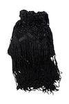 Shop_Nazaakat By Samara Singh_Black Beads, Sequins, Fringe Beaded Potli Bag With Detachable Handle _Online_at_Aza_Fashions