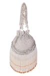 Shop_Nazaakat By Samara Singh_Silver Sequins, Beads, Pearls, Tassels And Embellished Potli Bag _at_Aza_Fashions