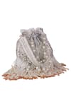 Nazaakat By Samara Singh_Silver Sequins, Beads, Pearls, Tassels And Embellished Potli Bag _at_Aza_Fashions