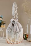 Buy_Nazaakat By Samara Singh_Silver Sequins, Beads, Pearls, Tassels And Embellished Potli Bag _at_Aza_Fashions