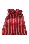 Shop_Nazaakat By Samara Singh_Red Beads, Tassels Beaded Stripe Potli Bag With _Online_at_Aza_Fashions