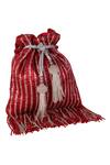 Nazaakat By Samara Singh_Red Beads, Tassels Beaded Stripe Potli Bag With _at_Aza_Fashions