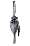 Buy_Nazaakat By Samara Singh_Black Beads, Sequins, Tassels Striped Beaded Potli Bag With _Online_at_Aza_Fashions