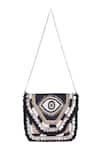 Shop Nazaakat By Samara Singh Black Beads, Sequins, Tassels Evil Eye Coin And Embroidered Boho Bag at Aza Fashions Shop_Nazaakat By Samara Singh_Black Beads, Sequins, Tassels Evil Eye Coin And Embroidered Boho Bag _at_Aza_Fashions