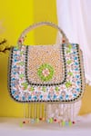 Buy_Nazaakat By Samara Singh_Multi Color Beads, Pearls, Stones, Tassels Beaded Embellished Flap Bag With _at_Aza_Fashions