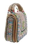 Shop_Nazaakat By Samara Singh_Multi Color Beads, Pearls, Stones, Tassels Beaded Embellished Flap Bag With _Online