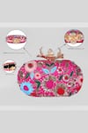 Nazaakat By Samara Singh_Pink Embroidery, Sequins, Pearls Floral Clutch With Detachable Handle _Online