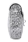 Nazaakat By Samara Singh_Silver Embossed Brass Clutch With Detachable Sling _at_Aza_Fashions