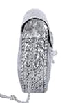 Buy_Nazaakat By Samara Singh_Silver Embossed Brass Clutch With Detachable Sling 