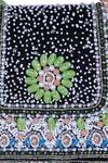 Nazaakat By Samara Singh_Multi Color Beads, Pearls, Stones, Beaded Floral Motif Flap Bag With Fringe _Online