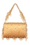 Shop_Nazaakat By Samara Singh_Gold Pearls, Beads, Crystals And Embellished Flap Bag 
