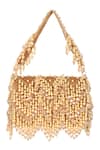 Nazaakat By Samara Singh_Gold Pearls, Beads, Crystals And Embellished Flap Bag _Online_at_Aza_Fashions