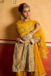 Tasuvure Indes Yellow Silk, Georgette Embroidery, Mirrors, Elizey Gara Kurta Salwar Set at Aza Fashions Tasuvure Indes_Yellow Silk, Georgette Embroidery, Mirrors, Elizey Gara Kurta Salwar Set _at_Aza_Fashions