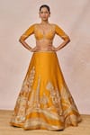 Masaba_Orange Silk, Tissue Embroidery, Zari, The Dil Lubhata 12 Kalis Lehenga Set _at_Aza_Fashions