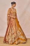 Shop_Masaba_Orange Silk, Tissue, Organza The Dil Lubhata Motifs 12 Kalis Lehenga Set _Online_at_Aza_Fashions
