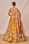 Shop_Masaba_Orange Silk, Tissue, Organza The Dil Lubhata Motifs 12 Kalis Lehenga Set _at_Aza_Fashions