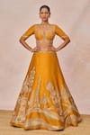 Masaba_Orange Silk, Tissue, Organza The Dil Lubhata Motifs 12 Kalis Lehenga Set _at_Aza_Fashions