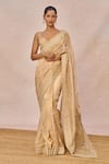 Buy_Masaba_Gold Tissue, Organza Embroidery, Beads, Sequins Pehli Kiran Saree With Blouse _at_Aza_Fashions