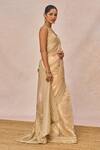 Masaba_Gold Tissue, Organza Embroidery, Beads, Sequins Pehli Kiran Saree With Blouse _Online_at_Aza_Fashions