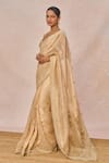 Buy_Masaba_Gold Tissue, Organza Embroidery, Beads, Sequins Pehli Kiran Saree With Blouse _Online_at_Aza_Fashions