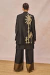 Shop_Masaba_Black Silk Embroidery, Sequins, Patchwork The Aankho Ka Paigam Blazer Kurta Set _at_Aza_Fashions