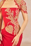 Buy_Masaba_Red Crepe, Tulle Embroidery, Sequins, Beads, Dil Ke Pass Shrug Skirt Set 