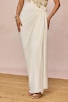 Buy_Masaba_Ivory Crepe Embroidery, Beads, Tassels Halter Namkeen Corset Draped Skirt Set _Online_at_Aza_Fashions