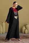 Vaaya Black Handloom Cotton Beads, Embroidery Banarasi Katan Stripe Zardozi at Aza Fashions Vaaya_Black Handloom Cotton Beads, Embroidery Banarasi Katan Stripe Zardozi _at_Aza_Fashions