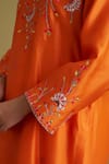 Buy_Vaaya_Orange Chanderi Silk Embroidery, Sequins, Metallic Thread, And Resham Kurta Set 