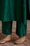 Vaaya_Green Chanderi , Embroidery, Mirrors, Morni Resham Abla Kurta Set _Online_at_Aza_Fashions