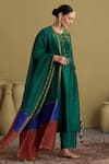Buy_Vaaya_Green Chanderi , Embroidery, Mirrors, Morni Resham Abla Kurta Set _at_Aza_Fashions