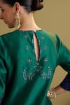 Buy_Vaaya_Green Chanderi , Embroidery, Mirrors, Morni Resham Abla Kurta Set _Online
